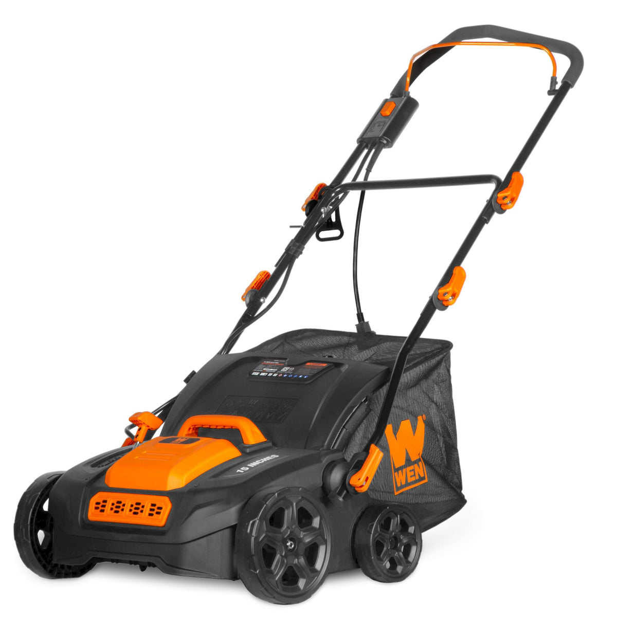 WEN DT1526 15-Inch 15-Amp 2-in-1 Electric Dethatcher and Scarifier with Collection Bag