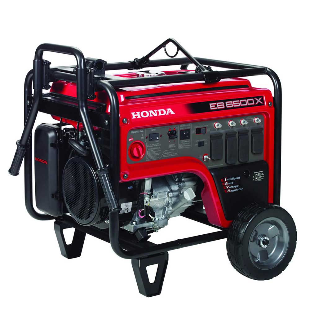 Honda EB6500X1AN2 6,500 Watt Generator w/ Wheel Kit, Hook, and CO Minder