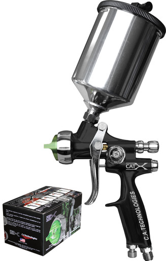 CA Technologies EP-CAT-X-B-A HVLP Gravity Feed Spray Gun, Black Teflon