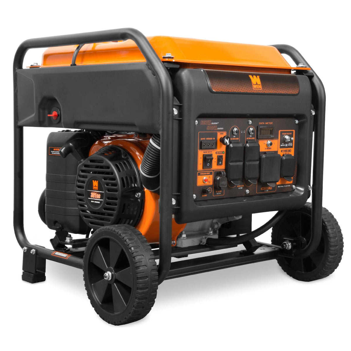 WEN RGN625i 6250-Watt RV and Transfer-Switch-Ready 120V/240V Open Frame Inverter Generator (Manufacturer Refurbished)