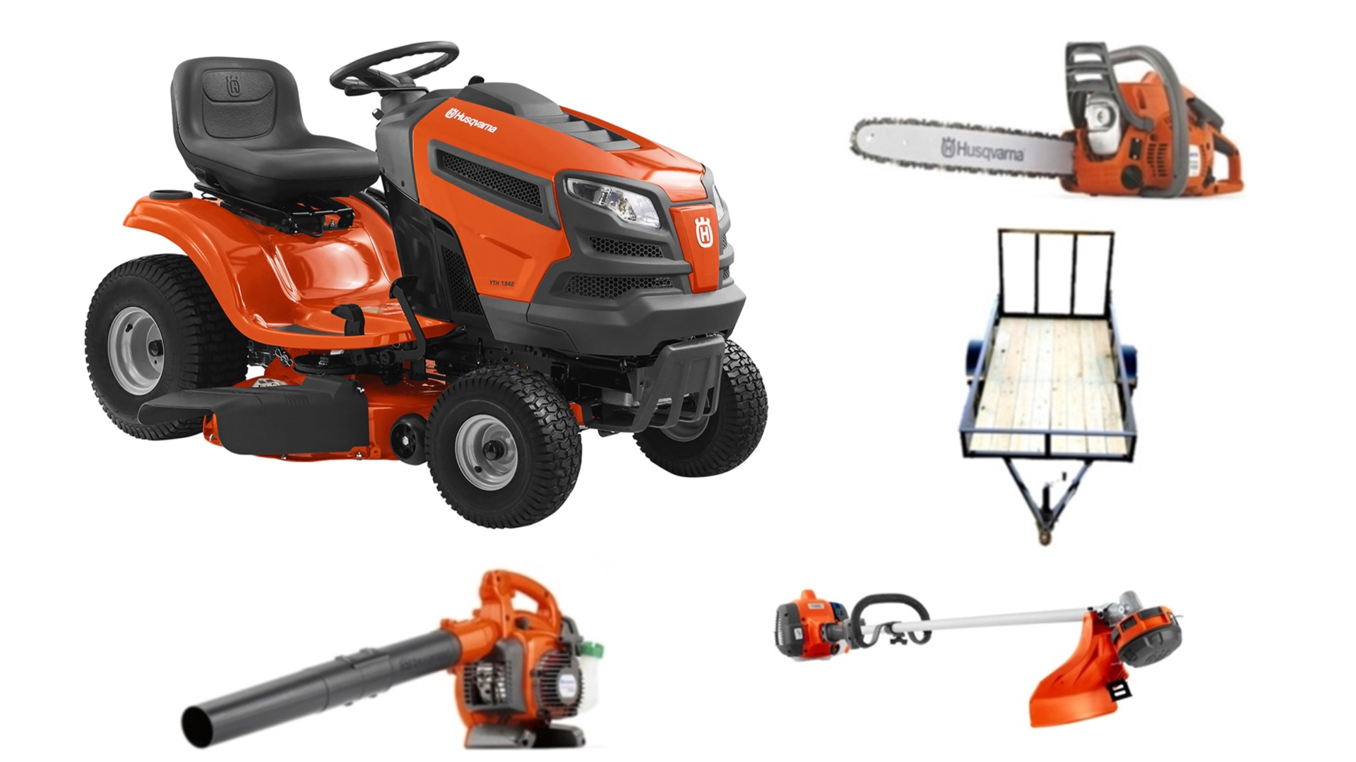 HH103 Husqvarna Mower Bundle – YTH1942 Lawn Tractor 125B Blower 122L Trimmer