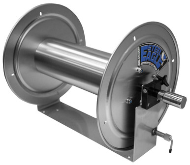 Steel Eagle Soft Wash 12 Inch Stainless Steel Hose Reel, U-Channel, 1/2 Inch, 4000 PSI, Holds 200 Ft.