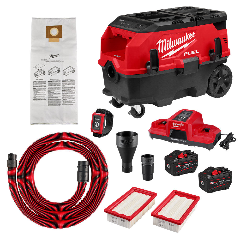 Milwaukee 0888-22HD M18 FUEL 18V 9 Gallon Dual Battery Dust Extractor Kit