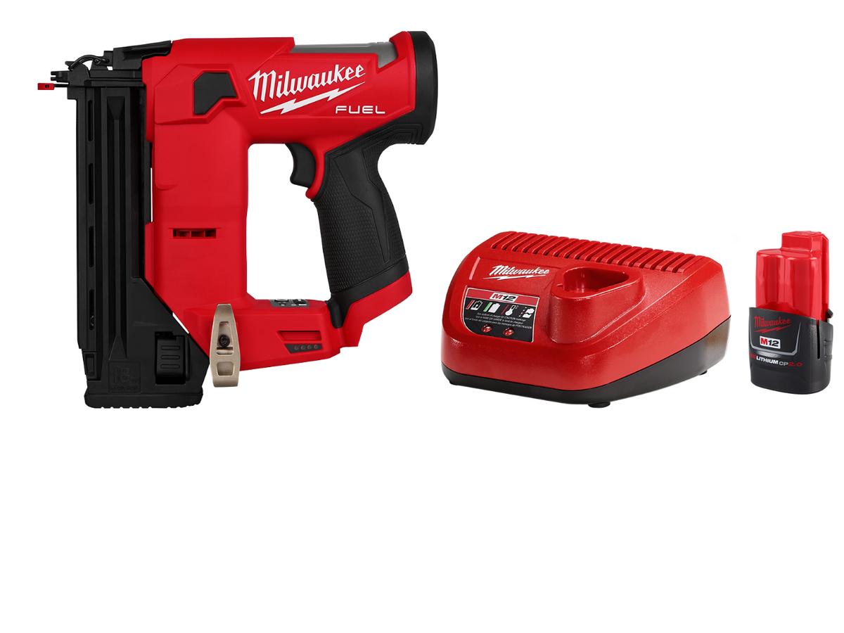 Milwaukee 2541-20SK M12 FUEL 12V 18 Gauge Brad Nailer w/ 2AH Battery/Charger