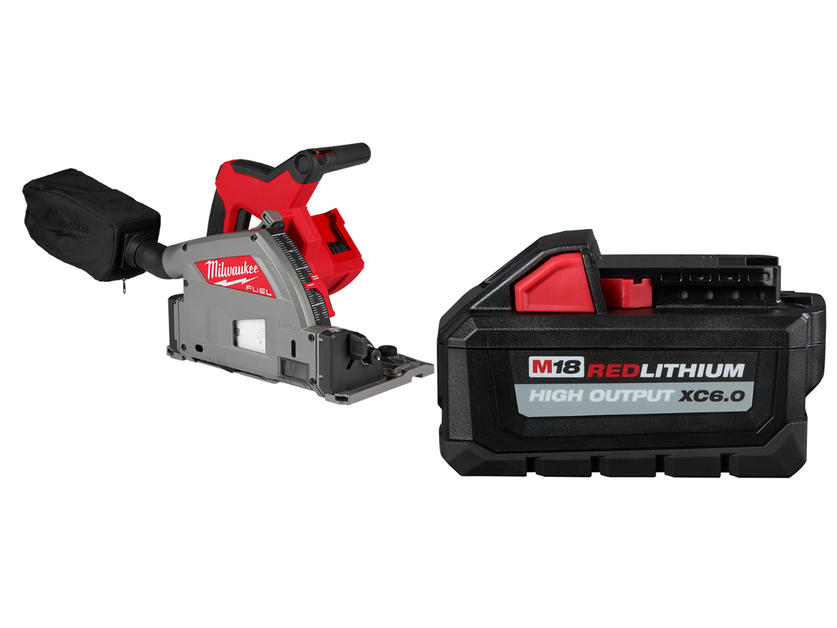 Milwaukee 2831-20x6 M18 FUEL 6-1/2" Plunge Track Saw w/ Extra 6Ah Battery