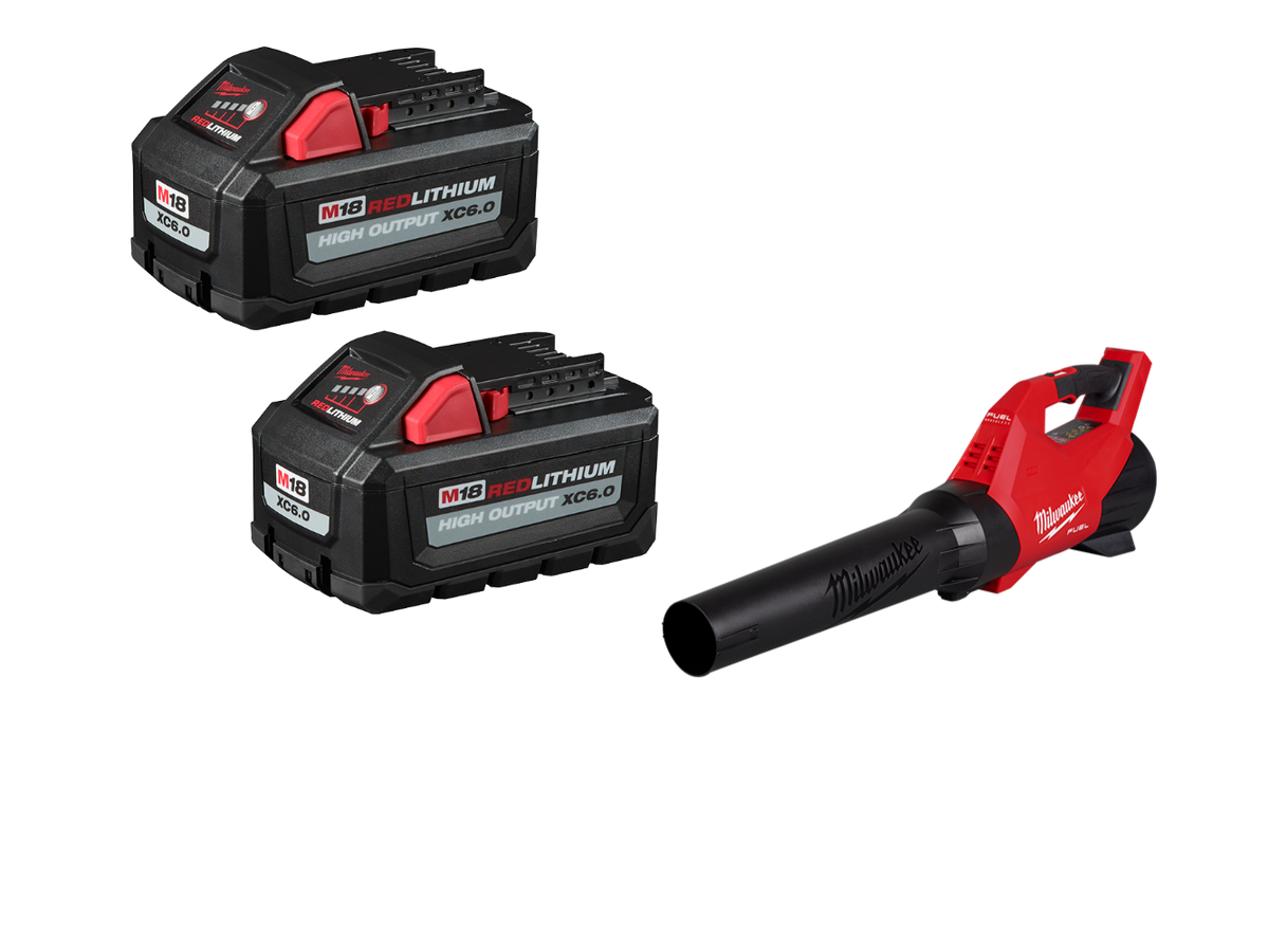 Milwaukee M18 Blower w/ REDLITHIUM HIGH OUTPUT XC6.0 Battery - 2 PK