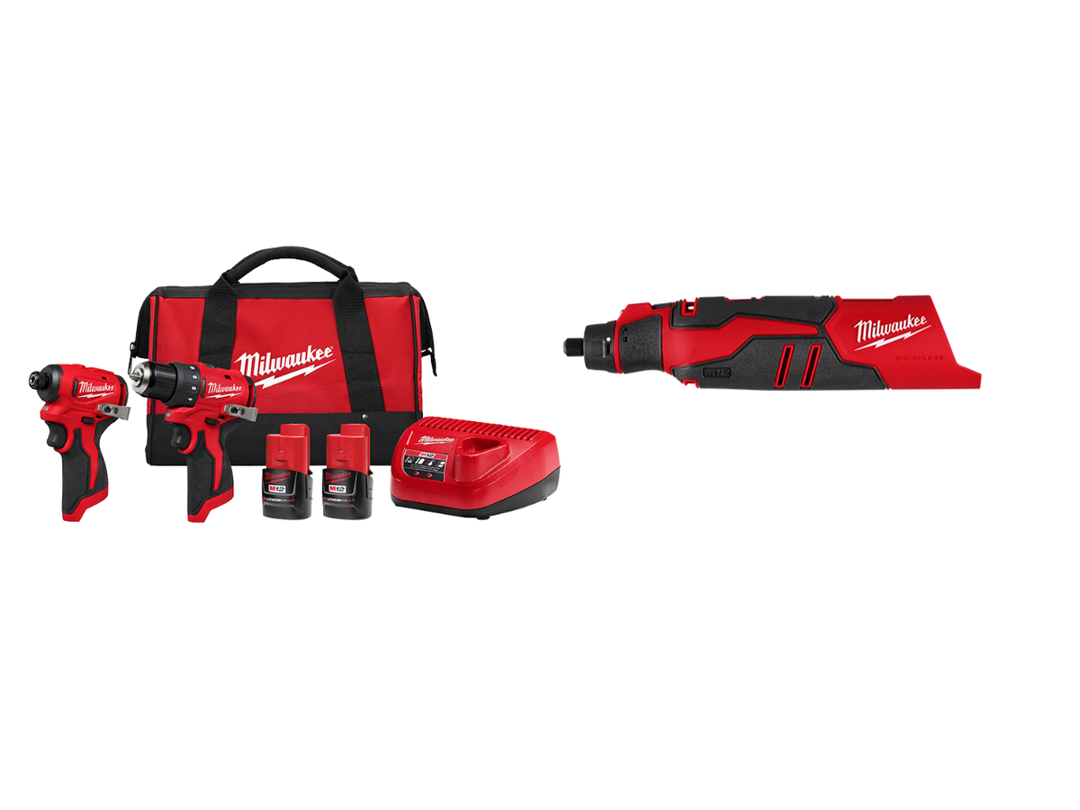 Milwaukee 3494-22BRT M12 12V 2-Tool Cordless Combo Kit w/ Rotary Tool
