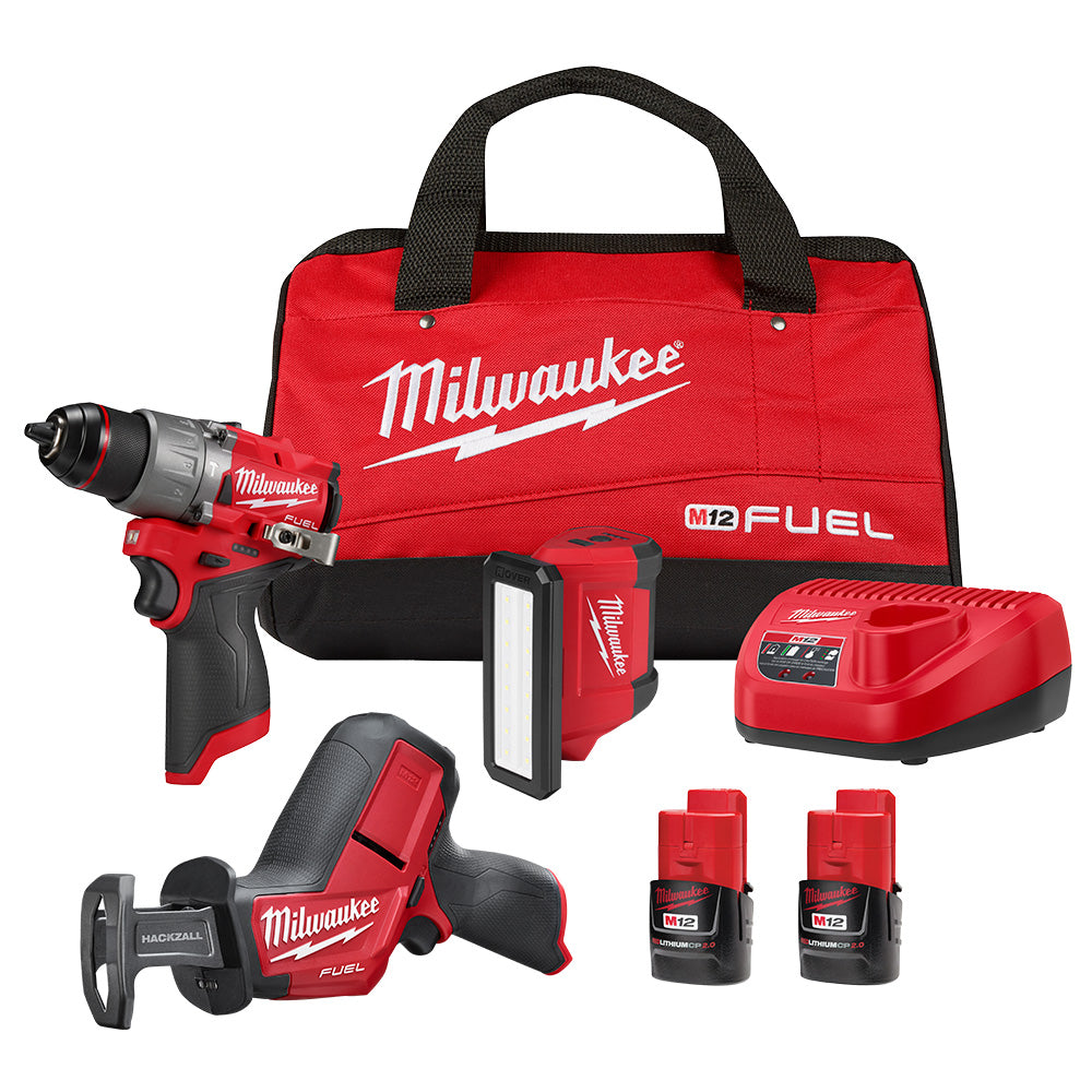 Milwaukee 3495-23 M12 FUEL 12V Cordless 3-Tool Combo Kit