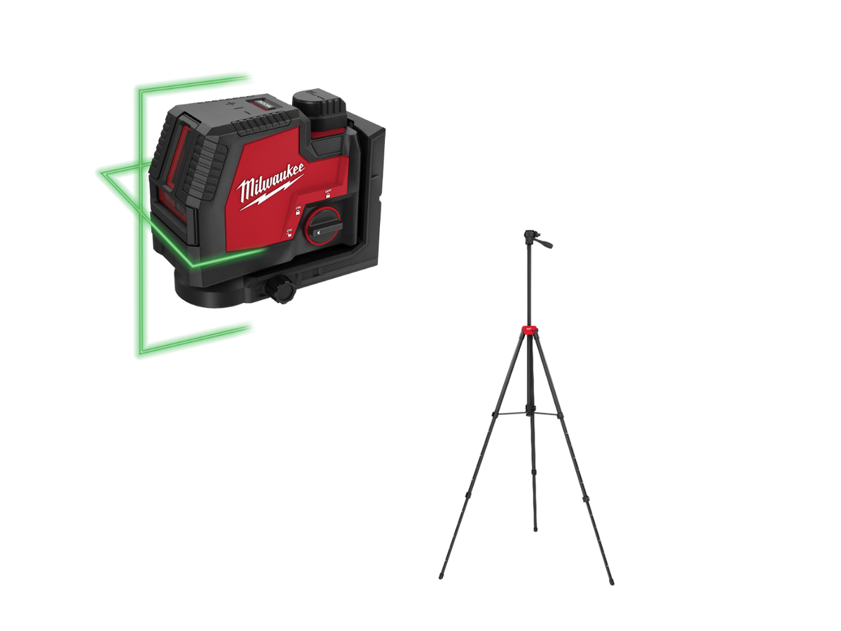 Milwaukee 3521-21TP USB Rechargeable Green Cross Line Laser w/ Tri-pod