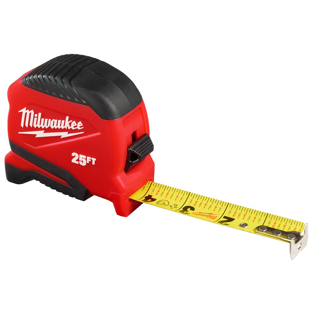Milwaukee 48-22-1725 25' Compact Impact Resistant Tape Measure w/ Belt Clip