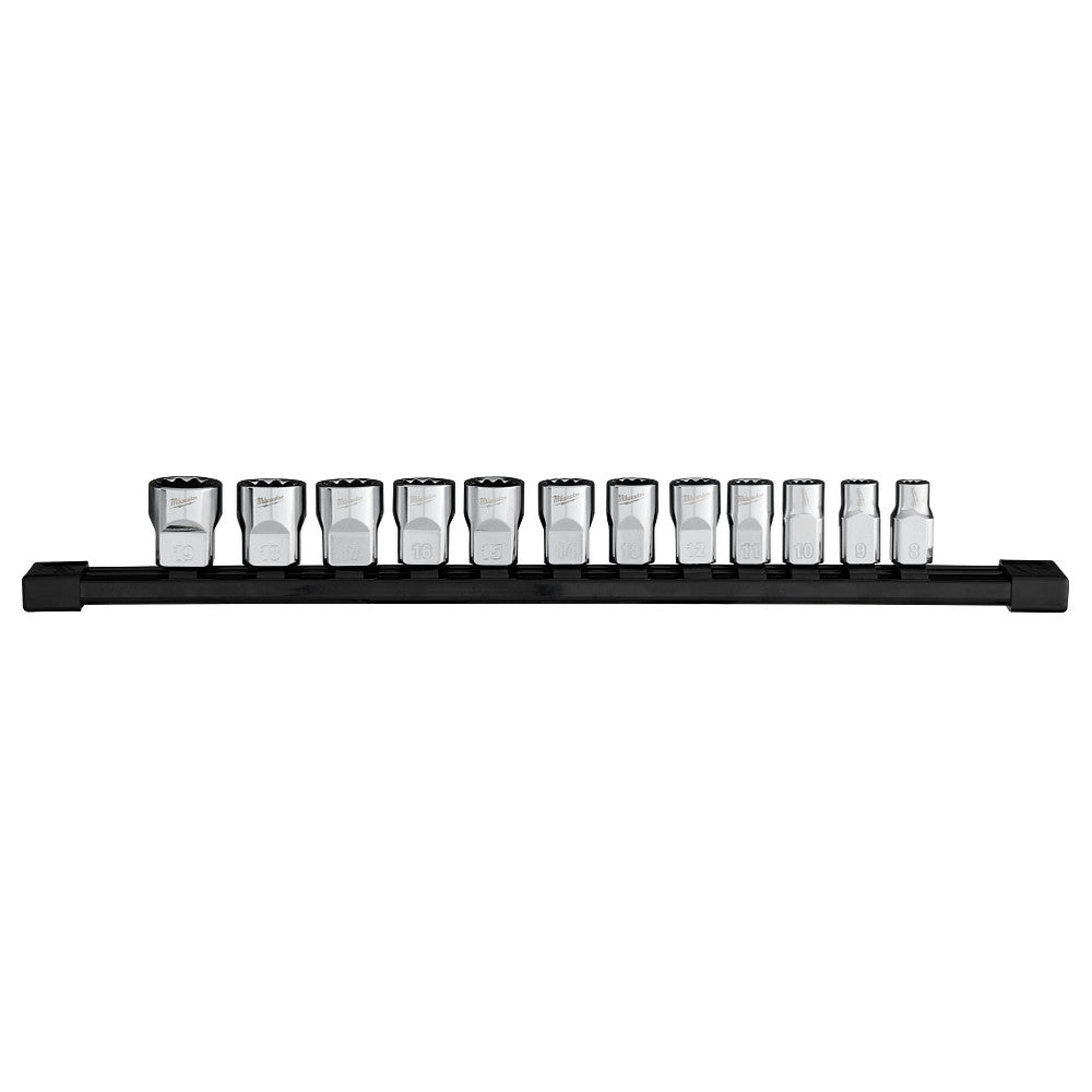 Milwaukee 48-22-9520 3/8" Drive 12-Point Metric Socket Set - 12 PC