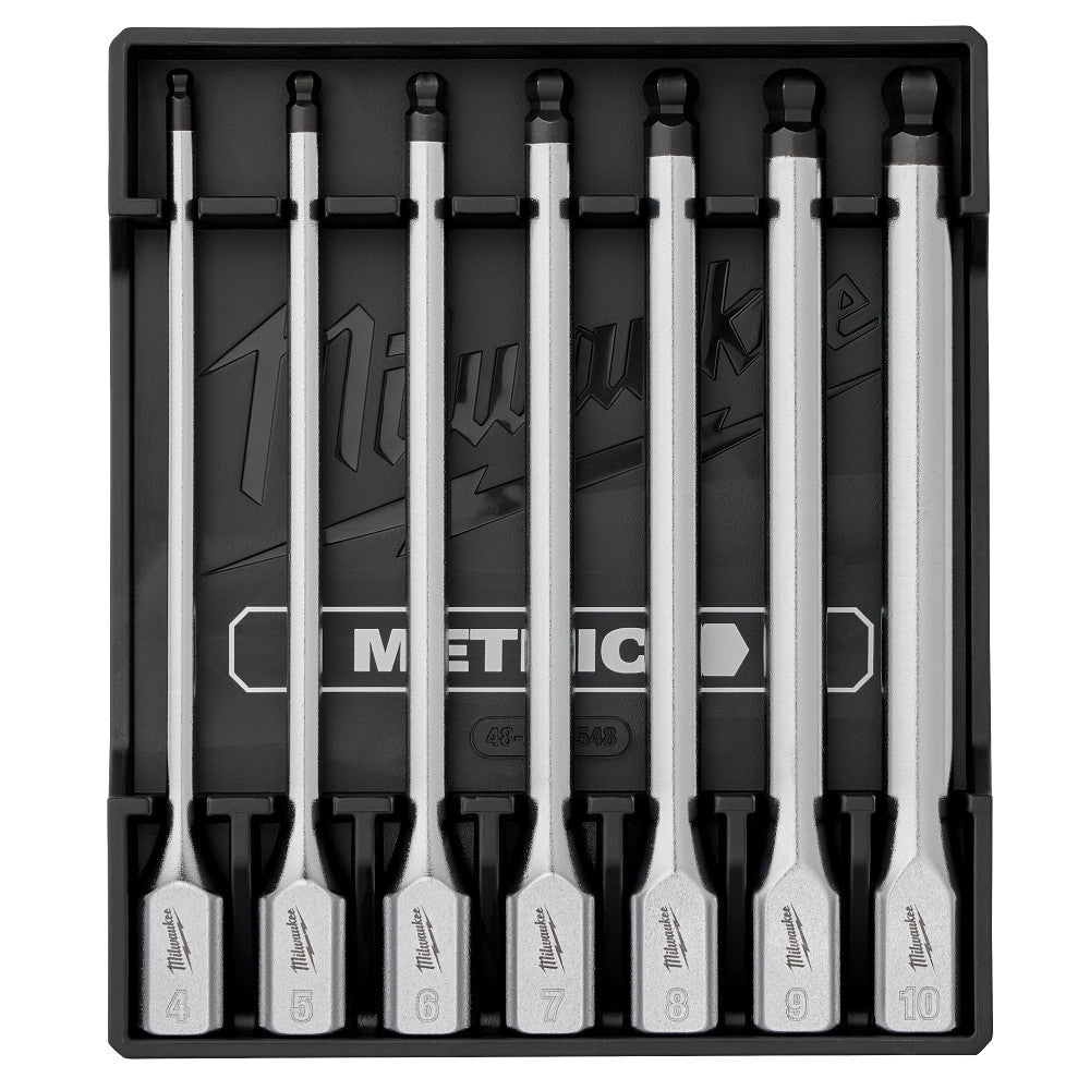 Milwaukee 48-22-9548 3/8" Drive Long Ball End Hex Bit Socket Set - Metric - 7 PC