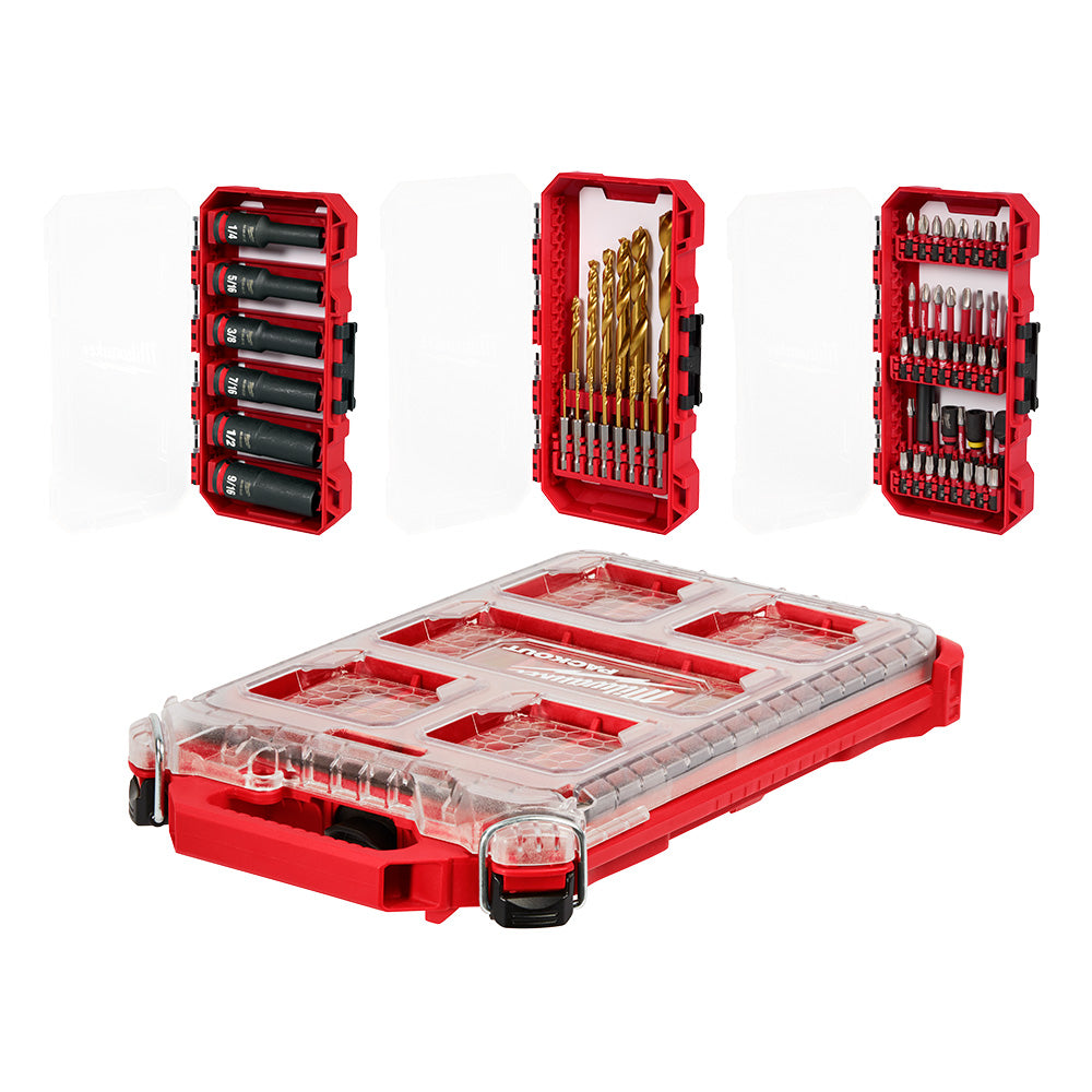 Milwaukee 48-32-5162 SHOCKWAVE Impact Drill Drive & Fasten PACKOUT Set - 60 PC