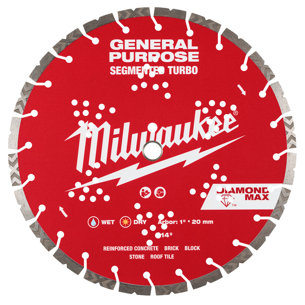 Milwaukee 49-93-9014 14" DIAMOND MAX Segmented Turbo General Purpose Blade