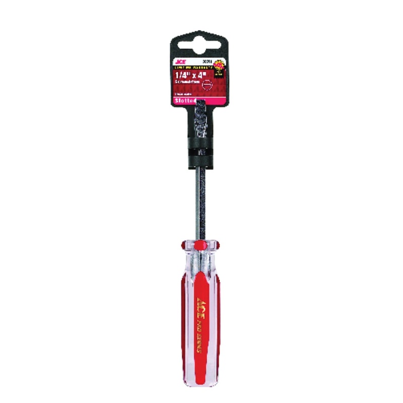 ACE 20551AHT Screwdriver, Slotted Point, 1/4 in Point, 8.07 in OAL, Comfort Grip Handle