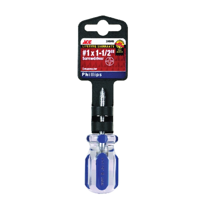 ACE 24846AHT Screwdriver, Phillips Point, #1 Point, 3.46 in OAL, Comfort Grip Handle