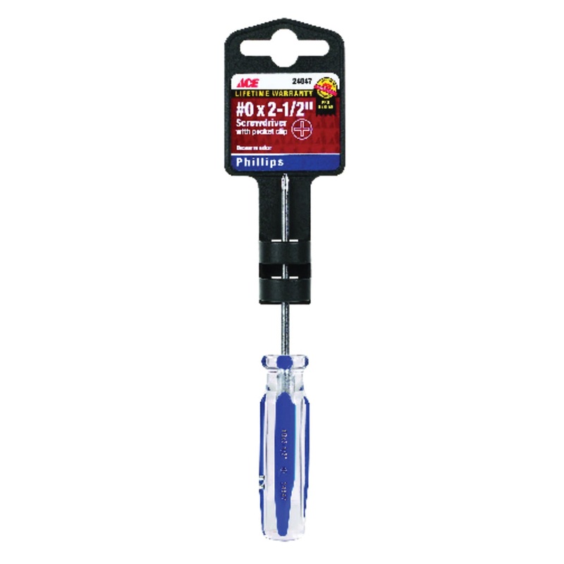 ACE 24847AHT Screwdriver, Phillips Point, #0 Point, 5.04 in OAL, Comfort Grip Handle