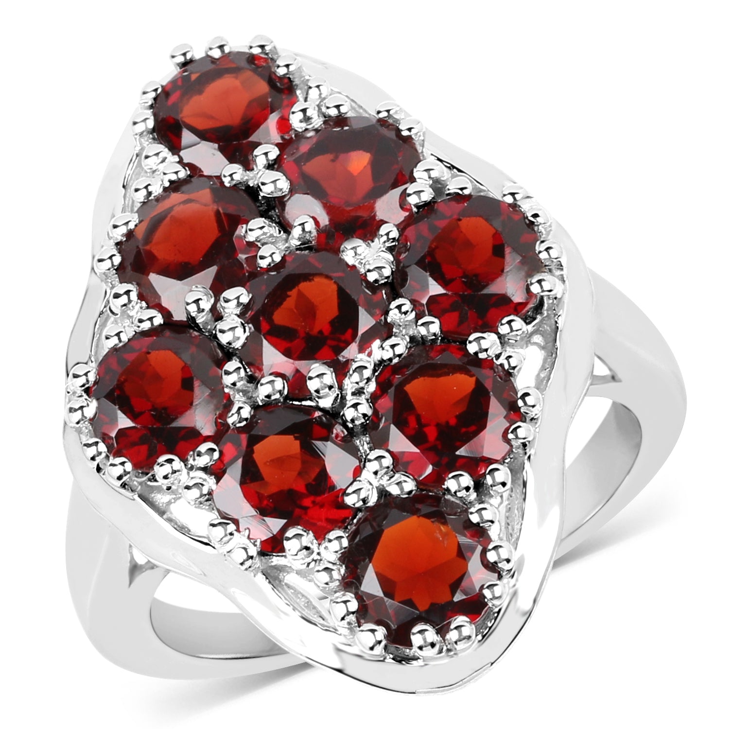 5.22 Carat GenuineGarnet .925 Sterling Silver Ring