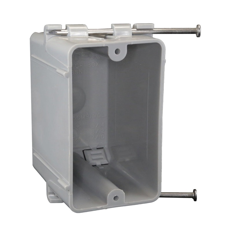 CANTEX EZ BOX EZ23SNWV Switch/Outlet Box with (4) Knockouts, 1-Gang, 4-Knockout, PVC Body, 23 cu-in Capacity