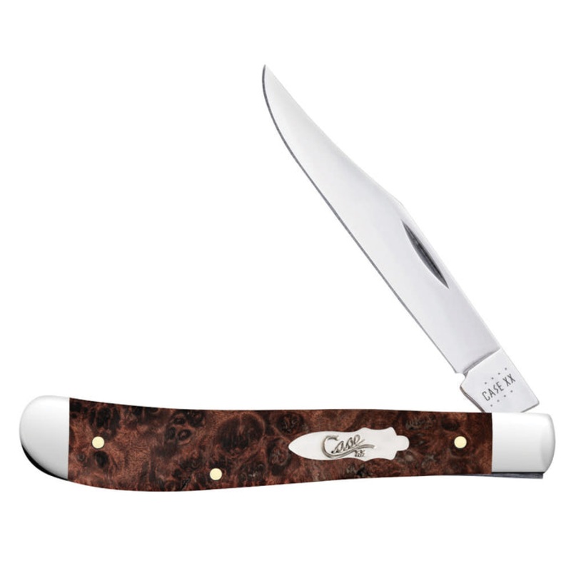Case Smooth Brown Maple Burl Wood Slimline Trapper (Brown Maple Burl Wood)