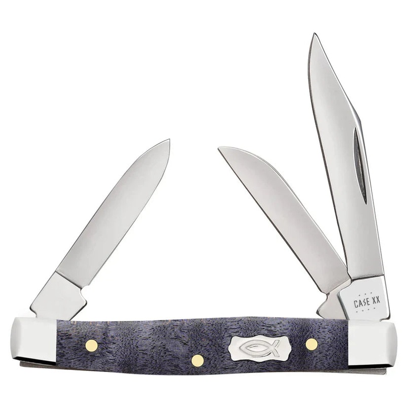 Case Smooth Purple Curly Maple Wood Small Stockman