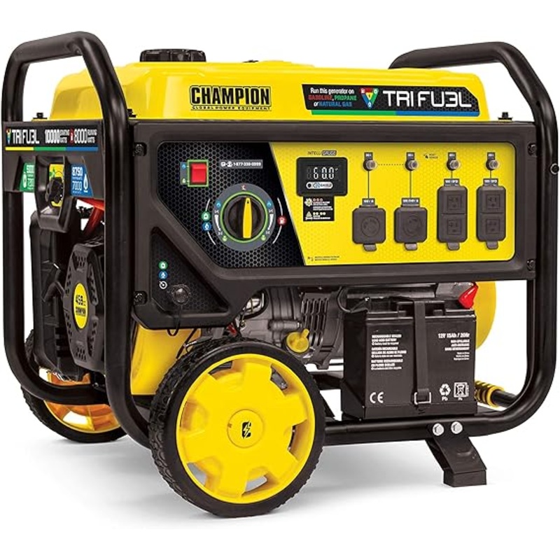 Champion Power Equipment 100416 10,000/8,000-Watt TRI Fuel Portable Natural Gas Generator,