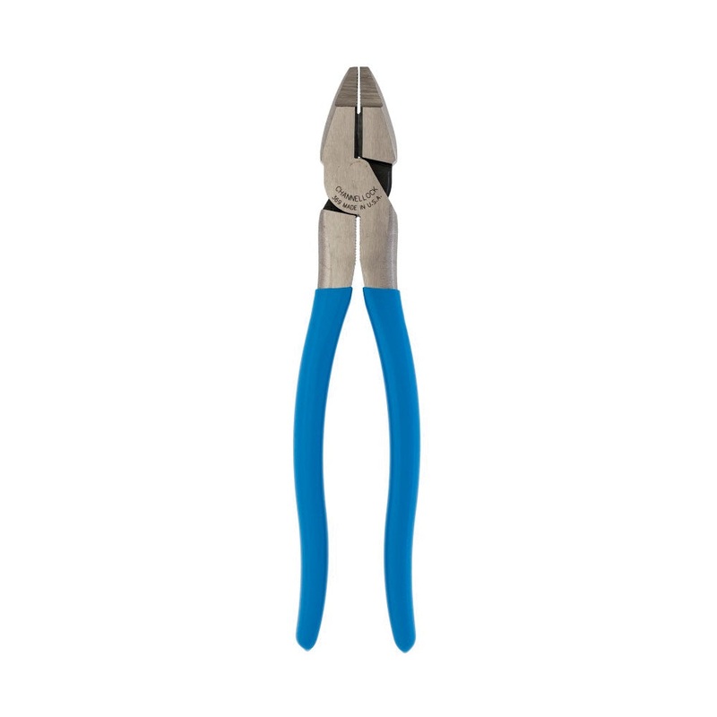 CHANNELLOCK 369 Lineman’s Plier, 9-1/2 in OAL, 0.73 in Cutting Capacity, Dipped Grip Handle, Cross Hatched Jaw