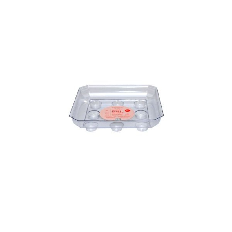 Curtis Wagner 8 Square Clear Designer Heavy Plant Saucer