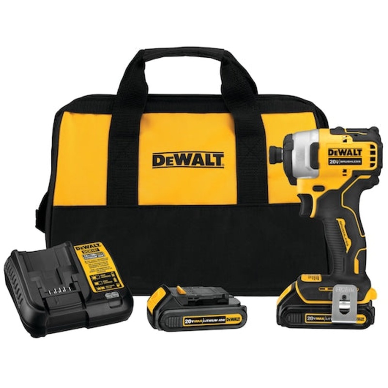 Dewalt ATOMIC 20V MAX* Brushless Cordless Compact 1/4 in. Impact Driver Kit DCF809C2