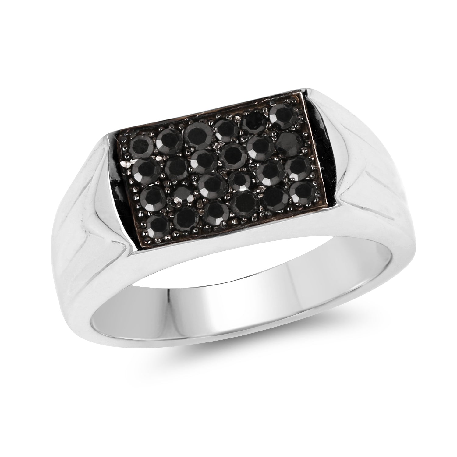 0.42 Carat Genuine Black Diamond .925 Sterling Silver Ring