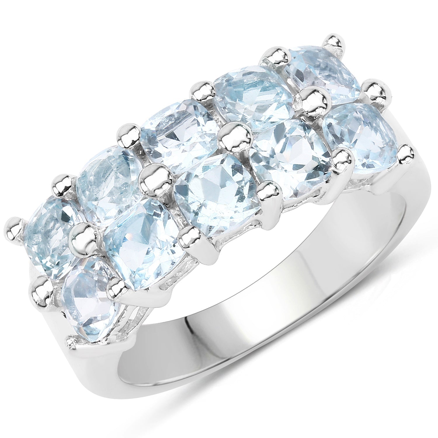 3.60 Carat GenuineBlue Topaz .925 Sterling Silver Ring