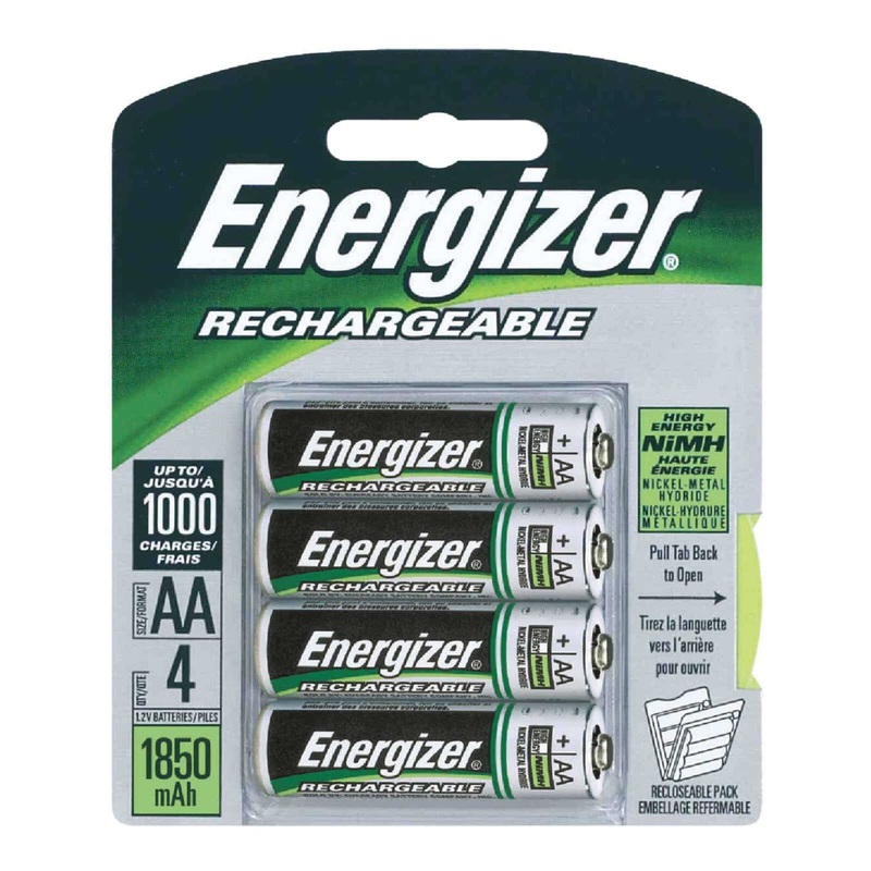 Energizer NH15BP4 Battery, NiMH, AA, 2300 mAh, 1.2 VDC Nominal, Rechargeable