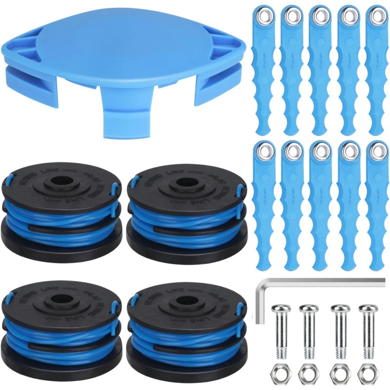 Eyoloty KST-120X Trimmer Replacement Spool and Head Blades Compatible with Kobalt KST 120X-06 40-Volt String Trimmers, Pre-Wound Trimmer Spool Line 20Ft 0.065" with Replacement Part (24 Pack)