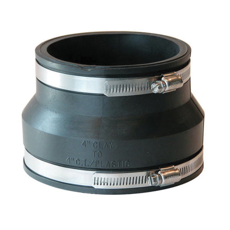Fernco 1002 Series P1002-44 Stock Coupling, 4 in 4 in, PVC, Black