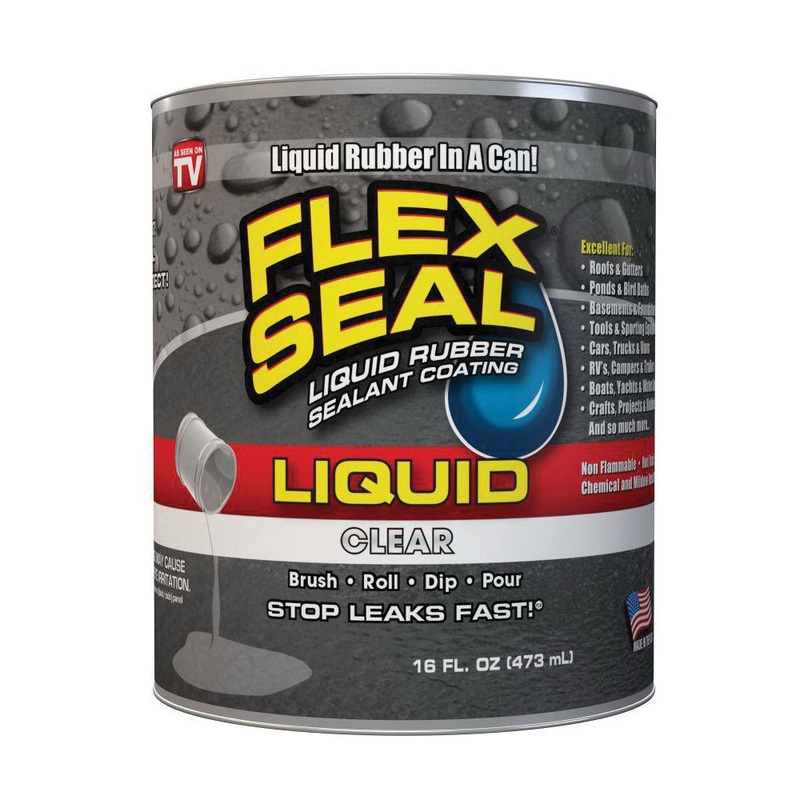 FLEX SEAL LFSCLRR16 Sealant, Liquid, Clear, 24 hr Dry Time, 20 sq-ft Coverage, 16 pt Can