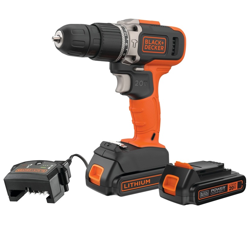 Hammer Drill 3/8” 20V Lithium-Ion Black and Decker