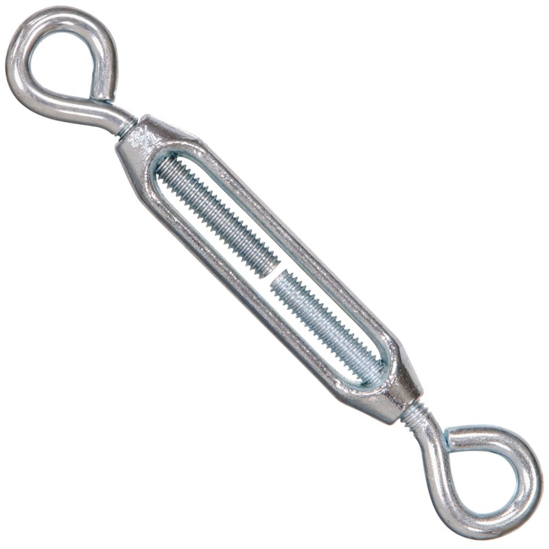 HARDWARE ESSENTIALS 321848 Exterior Turnbuckle, Eye x Eye End, 130 lb Load, 5/16-11 Thread, 8-7/8 in L Retracted