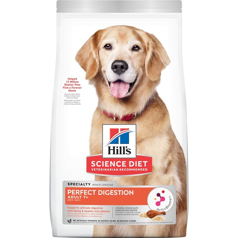 Hill’s Science Diet Adult 7+ Perfect Digestion Chicken, Whole Oats & Brown Rice Recipe Dog Food