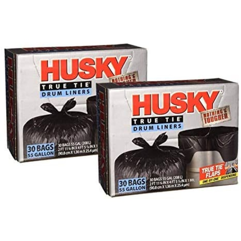 Husky HKK55030B True Tie 55-Gallon Drum Liners