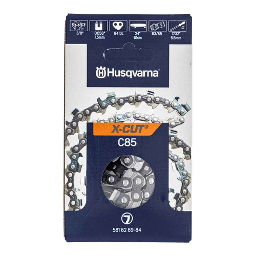 581626984 24 Chain C85 3/8 .058 84Dl Husqvarna Genuine OEM Part - SUPERSEDED FROM 501841484, 591143484, 608100107