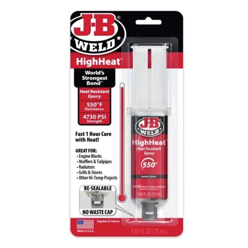 J-B Weld 50197 Epoxy Syringe, Paste, Dark Gray, 1:1 Mixing Ratio, 24 hr Curing, 25 mL