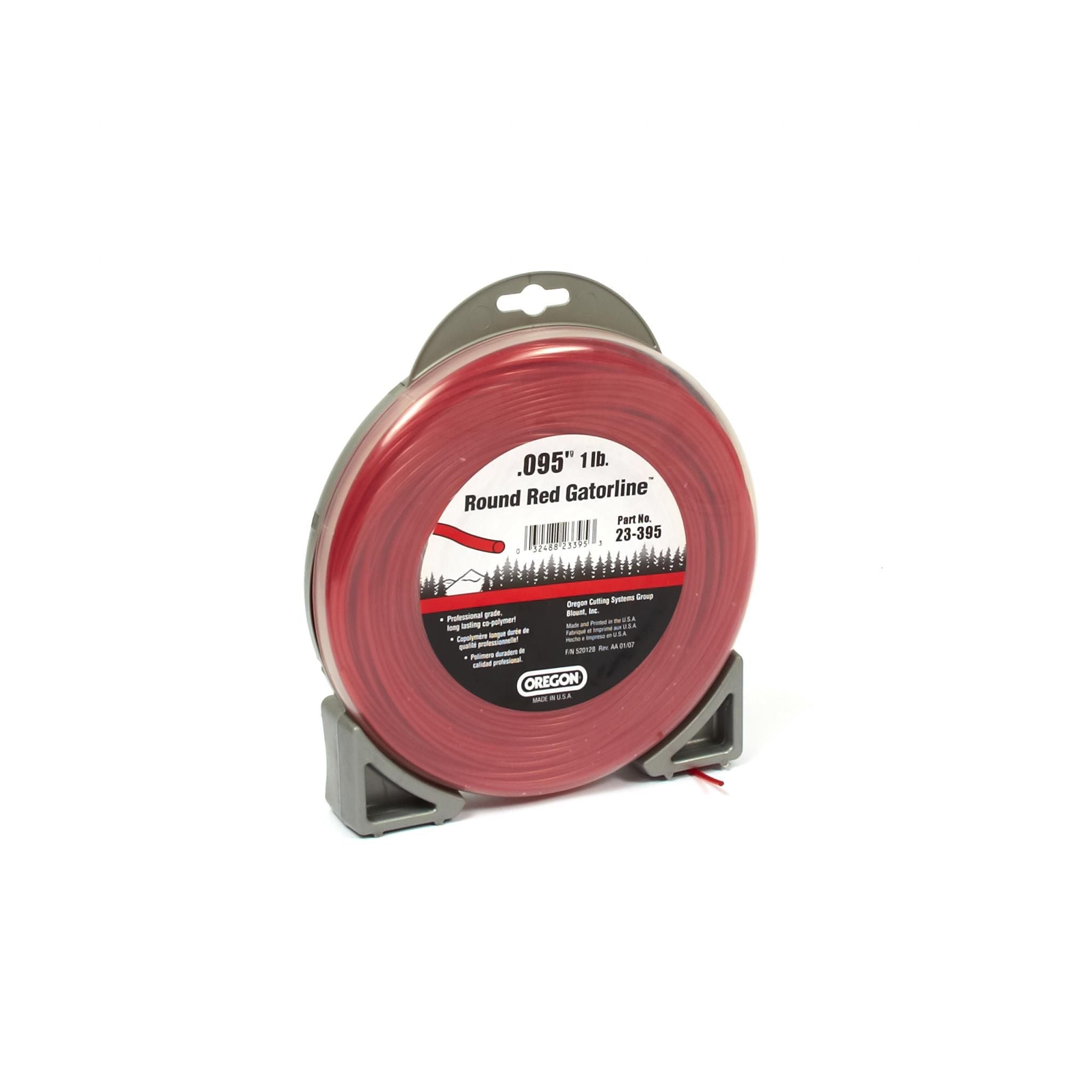 23-395 – Oregon GATORLINE .095" Round Red Trimmer Line, 1 lb Donut (Replaces 23395)