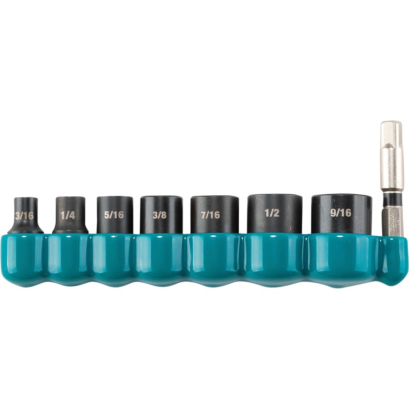 Makita Impact XPS E-01703 Socket Set with Standard Socket Adapter, 1/4 in Drive, System of Measurement: Imperial
