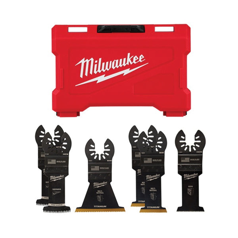 Milwaukee OPEN-LOK 49-10-9112 Oscillating Multi-Tool Blade Kit, Cut-Away, Universal Fit Blade, 6-Piece, 6.42 in OAL