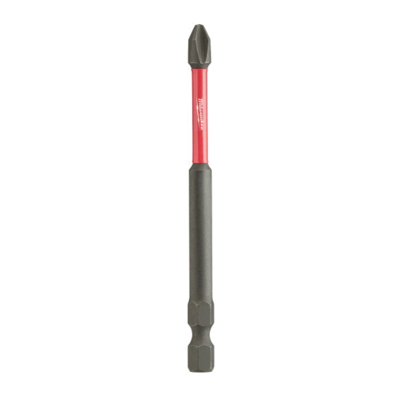 Milwaukee SHOCKWAVE 48-32-4562 Power Bit, Phillips Point, #2 Point, 3-1/2 in OAL, 1/4 in Shank, Single End, Steel