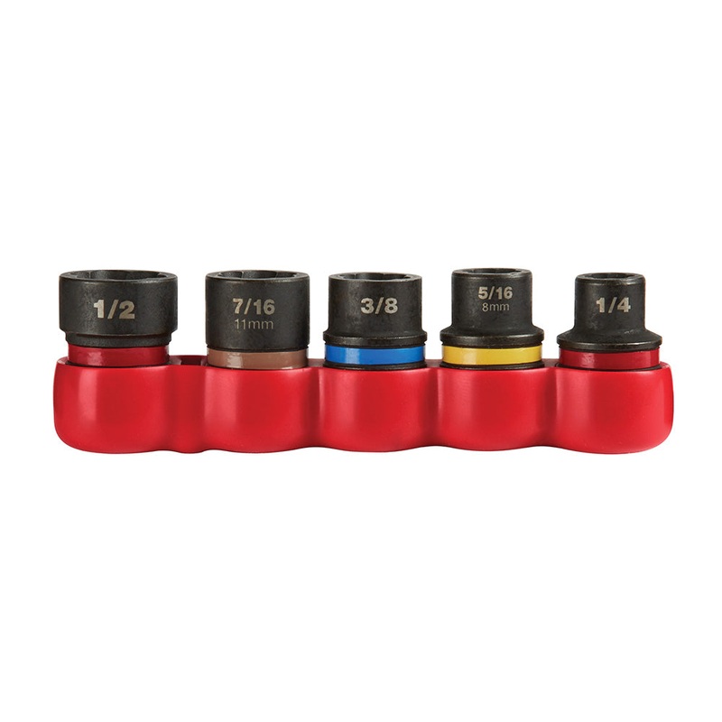 Milwaukee SHOCKWAVE 48-32-8000 Impact Extractor Set, 5/16 in, 3/8 in, 7/16 in, 1/4 in, 1/2 in Drill, 1.13 in OAL