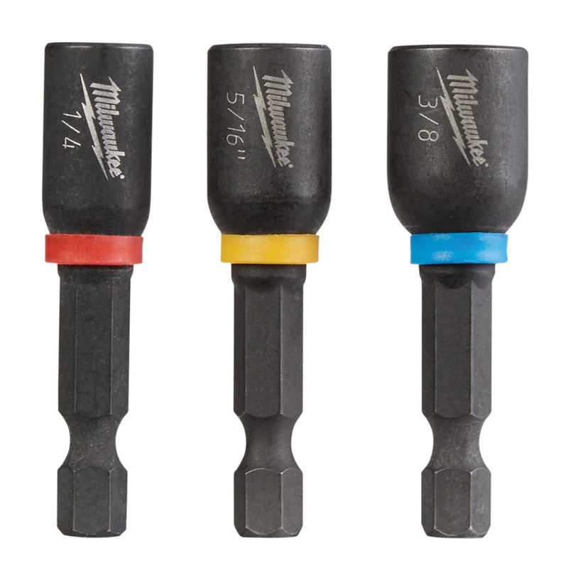 Milwaukee SHOCKWAVE 49-66-4561 Impact Duty Magnetic Nut Driver Set, Hex Point, 1/4 in, 5/16 in, 3/8 in in Point