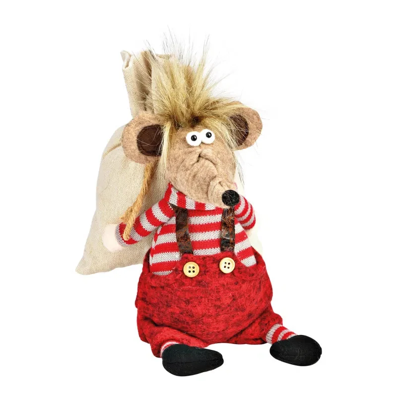 Mouse with textile bag red