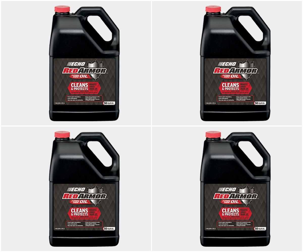 (4 Pack) 1 Gallon makes 50 Gallon Mix ECHO Red Armor 2-Cycle Oil 6550050