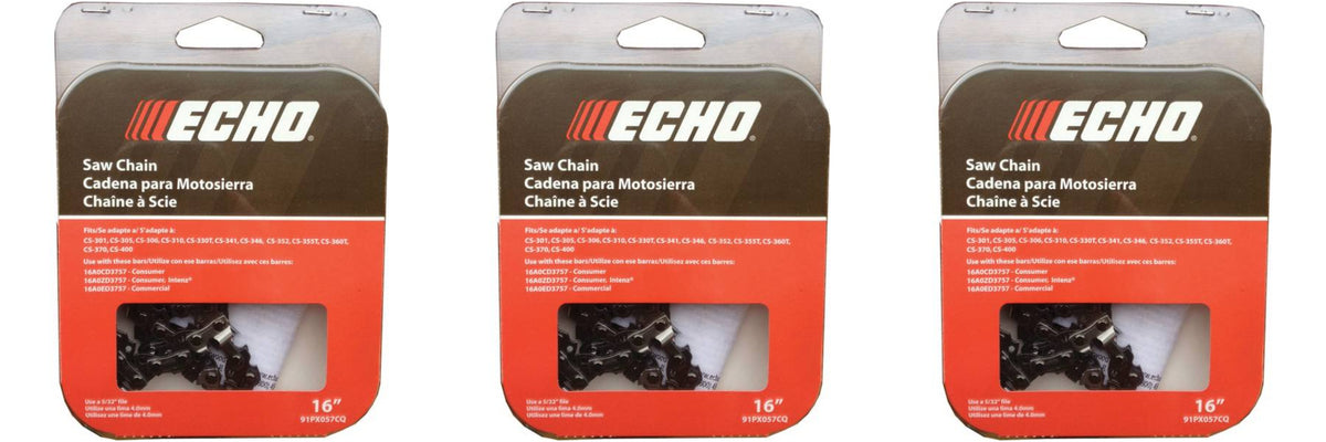 (3 PACK) 91PX57CQ Echo 16" Chainsaw Chains